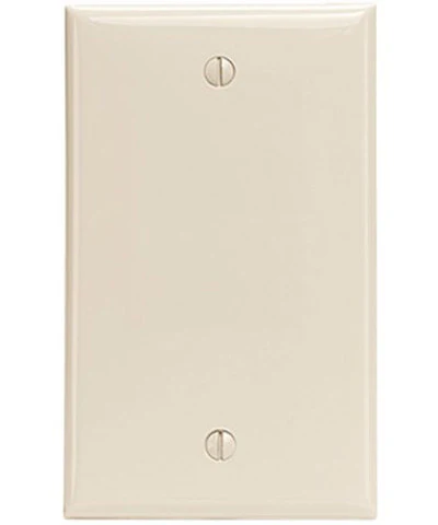 1-Gang, Blank, Box Mounted, Standard Nylon Wall Plate, Light Almond, 80714-T