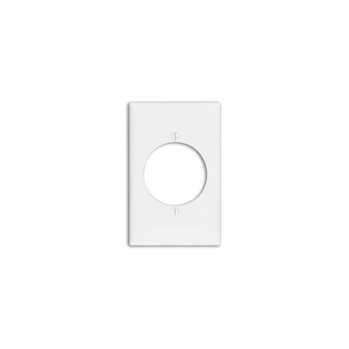 1-Gang 2.15 Inch Diameter Flush Mount Outlet/Receptacle Wallplate, Standard Size, Thermoplastic Nylon, White, 80728-00W