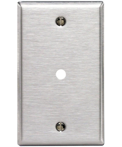 1-Gang .312-Inch Hole Device Telephone/Cable Wall Plate, Box Mount, Stainless Steel, 84013-40