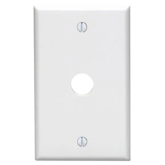 1-Gang .625 Inch Hole Device Telephone/Cable Wallplate, Standard Size, Thermoset, Box Mount - White, 88017
