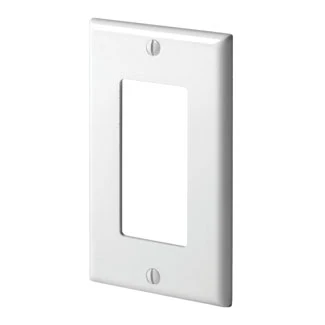 1-Gang Decora/GFCI Device Decora Wallplate/Faceplate, Standard Size, Thermoplastic Nylon, Device Mount, - White, 80401-122-0NW