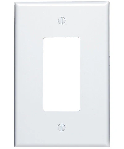 1-Gang Decora GFCI Device Decora, Wall Plate, Oversized, Thermoset, Device Mount, White, 88601