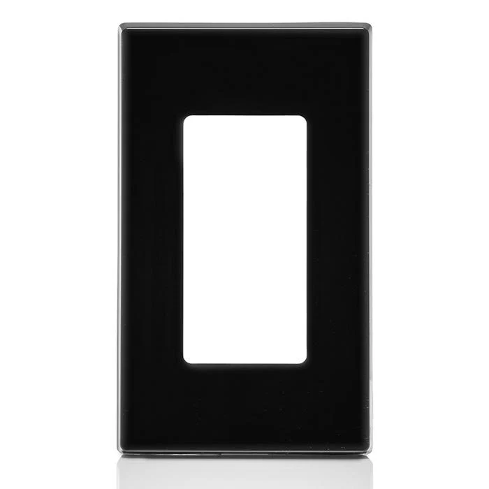 1-Gang Decora Plus Screwless Wallplate Polycarbonate, Black, 80301-SE