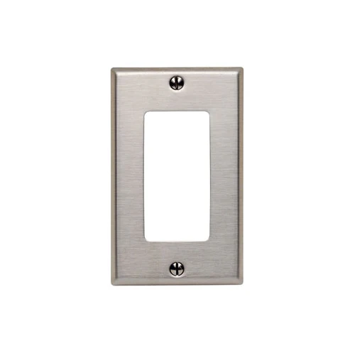 1-Gang Decora Wallplate, Midway Size, Non-magnetic Stainless Steel, SSJ26-002-040
