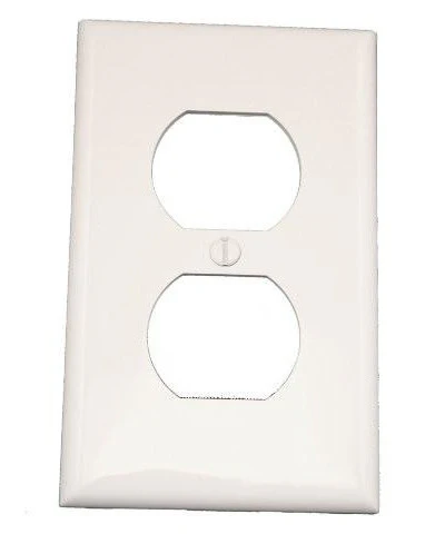1-Gang Duplex Device Receptacle Wall Plate, Standard Size, Thermoplastic Nylon, Device Mount, 80703