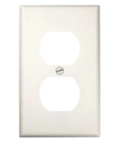 1-Gang Duplex Device Receptacle Wall Plate, Standard Size, Thermoset, Device Mount, White, 88003