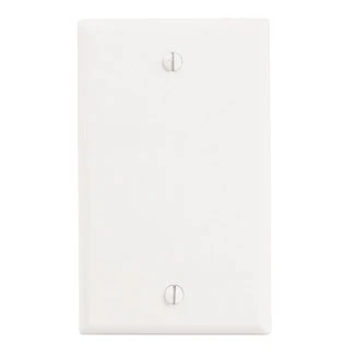 1-Gang, No Device Blank Wall Plate, Standard Size, Box Mount, White, 88014