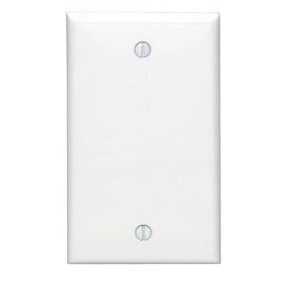 1-Gang No Device Blank Wallplate, Standard Size, Thermoplastic Nylon, Box Mount, - White, 80714-002-00W