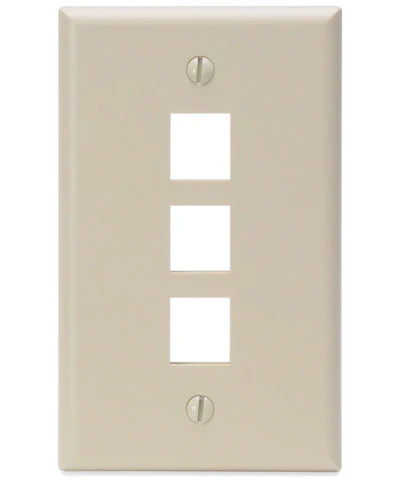 1-Gang QUICKPORT Wall Plate, 3-Port, 41080-3 - Image 3
