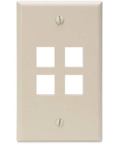 1-Gang QUICKPORT Wall Plate, 4-Port, 41080-4 - Image 3