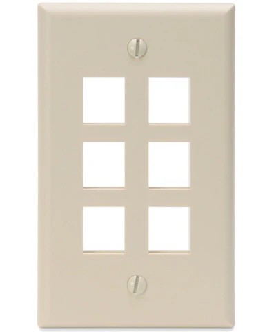 1-Gang QUICKPORT Wall Plate, 6-Port, 41080-6 - Image 3