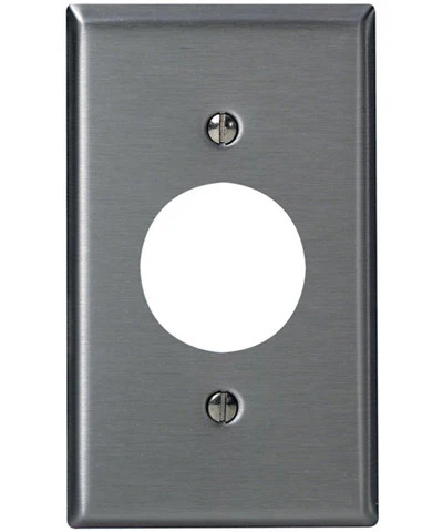1-Gang, Single 1.406-Inch Hole Device Receptacle Wall Plate, Standard Size, Device Mount, Stainless Steel, 84004-40