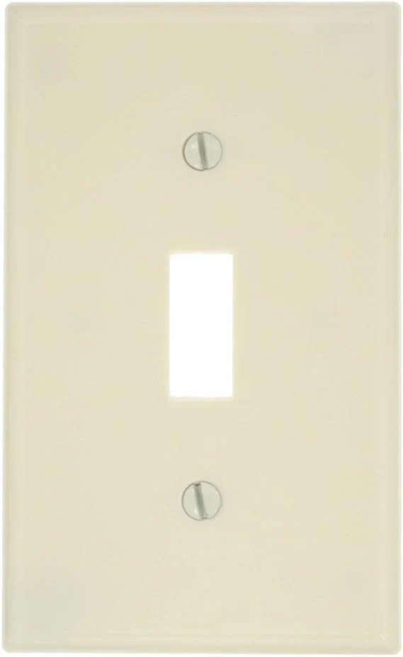 1-Gang Toggle Switch Wallplate, Standard Size, Thermoset, Light Almond, 10-Pack