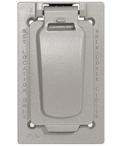 1-Gang Weatherproof Device Cover for Decora/GFCI Receptacle, Vertical Mount, Gray, WM1VF-GY