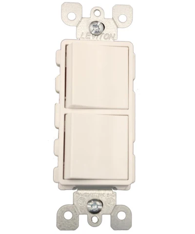 15 Amp, 120/277 Volt, Decora 3-Way / 3-Way AC Combination Switch, Commercial Grade, Grounding, Side Wired, 5643