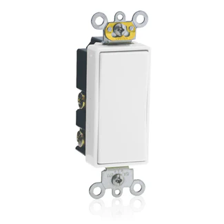 15 Amp, 120/277 Volt, Decora Plus Rocker Double-Throw Ctr-OFF Momentary Contact Single-Pole AC Quiet Switch, Commercial Spec Grade, Self Grounding, Back & Side Wired, White, 5657-2W - Image 2