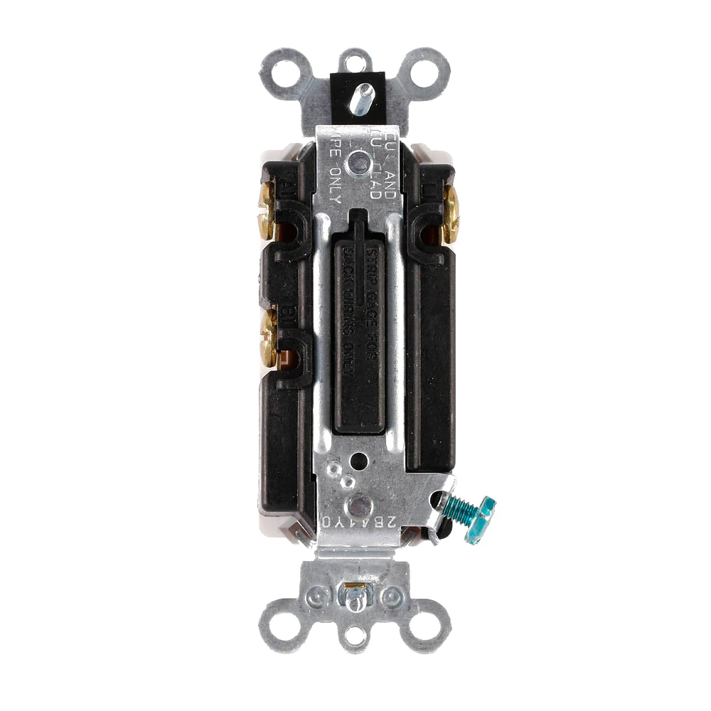 15 Amp, 120/277 Volt, Decora Plus Rocker Double-Throw Ctr-OFF Momentary Contact Single-Pole AC Quiet Switch, Commercial Spec Grade, Self Grounding, Back & Side Wired, White, 5657-2W - Image 3