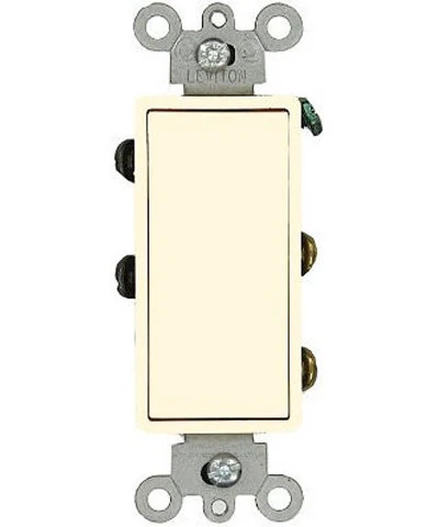 15-Amp 120/277-Volt, Decora Rocker Double-Pole AC Quiet Switch, Residential Grade, Grounding, Quickwire Push-In & Side Wired, Various Colors, 5602-2