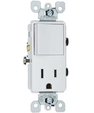 15-Amp, 120-Volt, Decora Brand Style Single-Pole, AC Combination Switch, Commercial Grade, Grounding, 5625