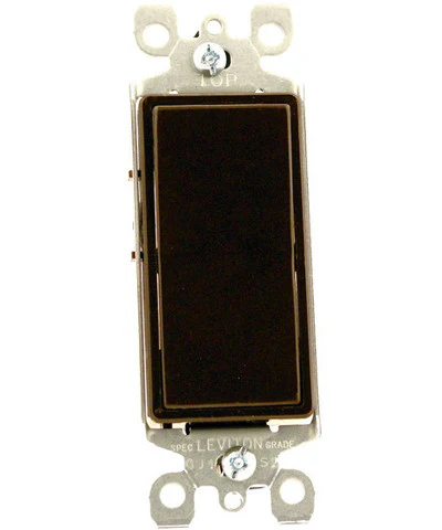 15-Amp 120-Volt, Decora Rocker 3-Way AC Quiet Switch, Residential Grade, Non-Grounding, Mahogany/Ivory/White, 5603