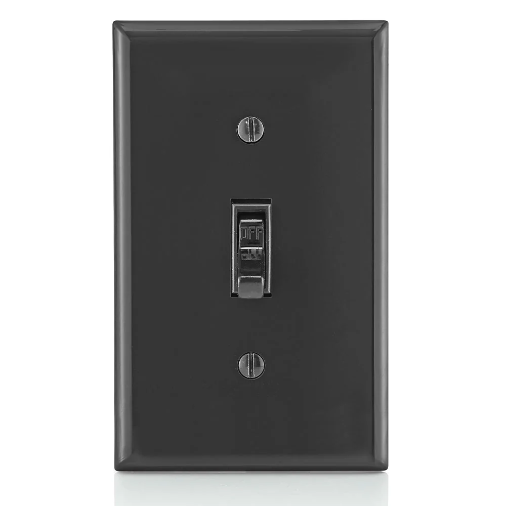 15 Amp, 120 Volt, Toggle Framed Single-Pole AC Quiet Switch, Residential Grade, Grounding, Quickwire Push-In & Side Wired, Black, 1451-2E - Image 3