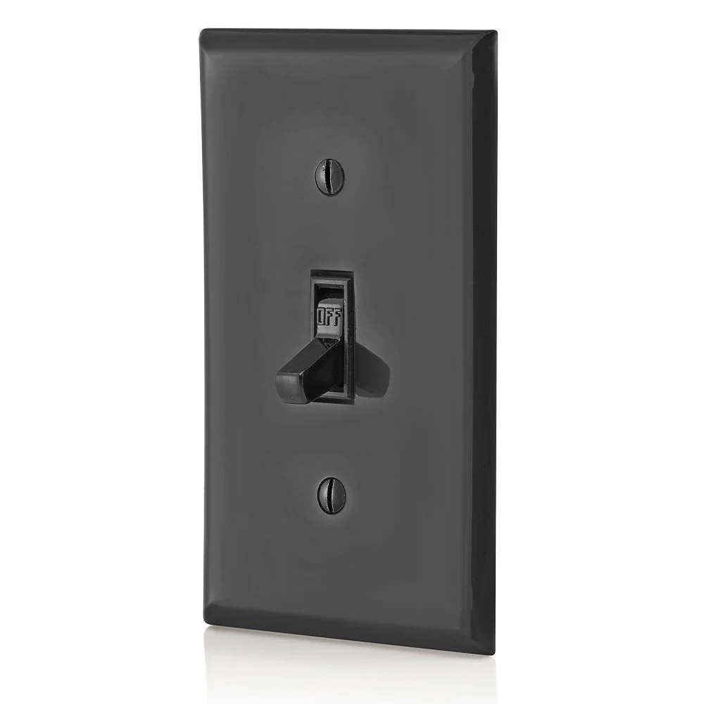 15 Amp, 120 Volt, Toggle Framed Single-Pole AC Quiet Switch, Residential Grade, Grounding, Quickwire Push-In & Side Wired, Black, 1451-2E - Image 4