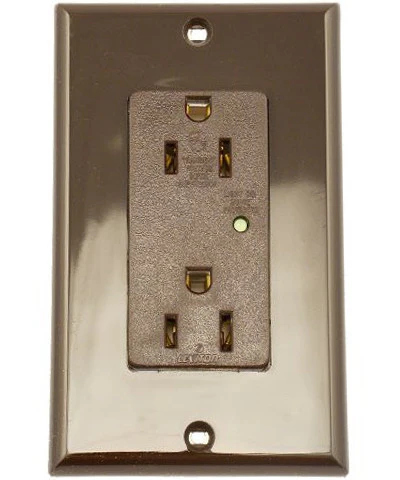 15-Amp, 125-Volt, Decora Plus Duplex Surge Suppressor Receptacle, Straight Blade, Industrial Grade, with Indicator Light, Various Colors, 5280 - Image 3