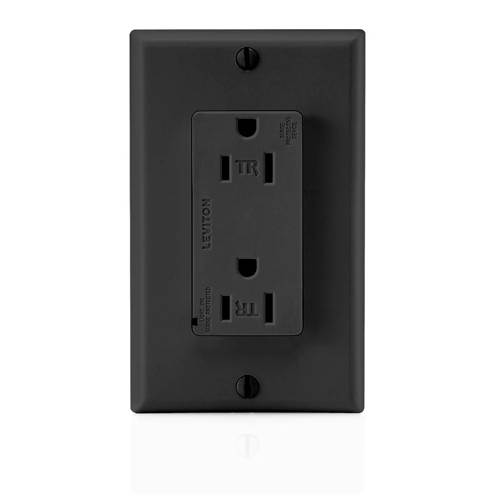 15 Amp, 125 Volt, Decora Plus Surge Protective Duplex Receptacle Outlet, Commercial Grade, T5280-E
