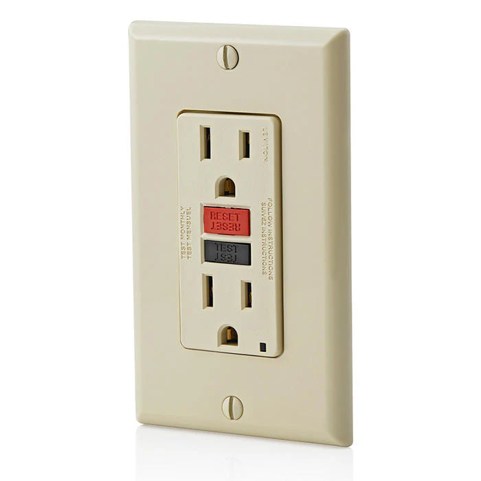 15 Amp 125-Volt Duplex Self-Test Slim GFCI Outlet, Ivory, 4-Pack, GFNT1-R4I - Image 3
