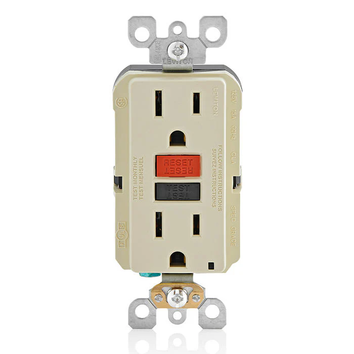 15 Amp 125-Volt Duplex Self-Test Slim GFCI Outlet, Ivory, 4-Pack, GFNT1-R4I - Image 4