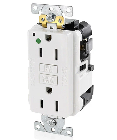 15-Amp, 125-Volt, Extra-Heavy Duty, Hospital Grade, Non-Tamper-Resistant Lev-Lok Duplex Self-Test GFCI Receptacle, MGFN1-HG - Image 3