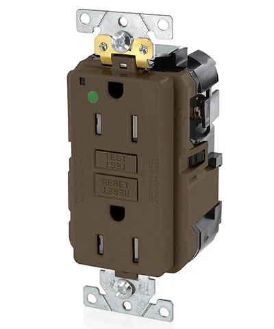 15-Amp, 125-Volt, Extra-Heavy Duty, Hospital Grade, Tamper-Resistant Lev-Lok Duplex Self-Test GFCI Receptacle, MGFT1-HG
