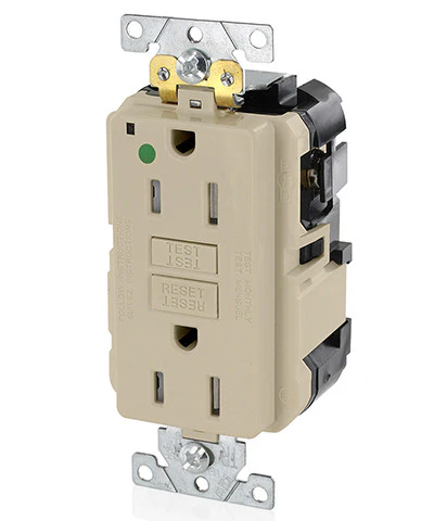15-Amp, 125-Volt, Extra-Heavy Duty, Hospital Grade, Tamper-Resistant Lev-Lok Duplex Self-Test GFCI Receptacle, MGFT1-HG - Image 2