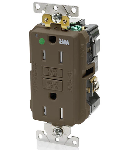 15-Amp, 125-Volt, Extra-Heavy Duty, Hospital Grade, Tamper/Weather-Resistant Duplex Self-Test GFCI Receptacle, GFWT1-HG