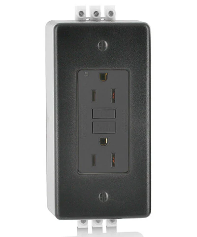 15-Amp, 125-Volt, Extra-Heavy Duty, Industrial Grade, DIN-Rail Duplex Non-TR Self-Test GFCI Receptacle, GFNT1-DIN