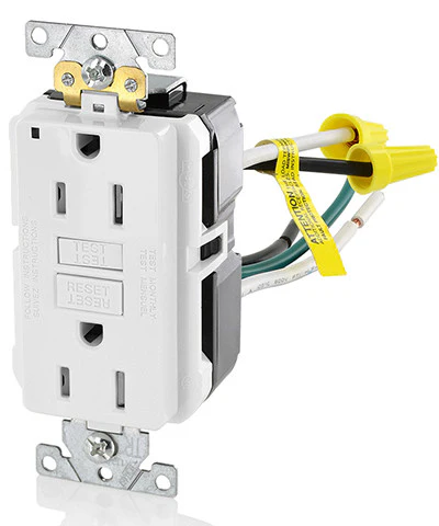 15-Amp, 125-Volt, Extra-Heavy Duty, Industrial Grade, Leaded Duplex Tamper-Resistant Self-Test GFCI Receptacle, GFTR1-5L - Image 2