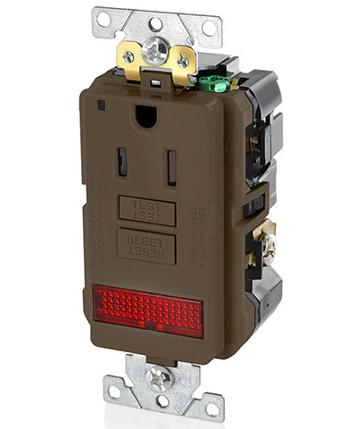 15-Amp, 125-Volt, Extra-Heavy Duty, Industrial Grade, Pilot Light Tamper-Resistant Self-Test GFCI Receptacle, GFPL1-PL