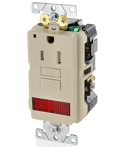 15-Amp, 125-Volt, Extra-Heavy Duty, Industrial Grade, Pilot Light Tamper-Resistant Self-Test GFCI Receptacle, GFPL1-PL - Image 2