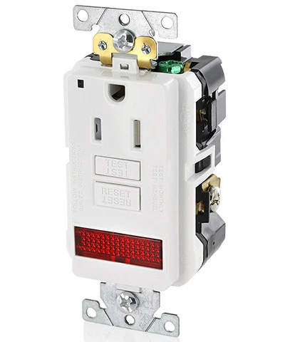 15-Amp, 125-Volt, Extra-Heavy Duty, Industrial Grade, Pilot Light Tamper-Resistant Self-Test GFCI Receptacle, GFPL1-PL - Image 3