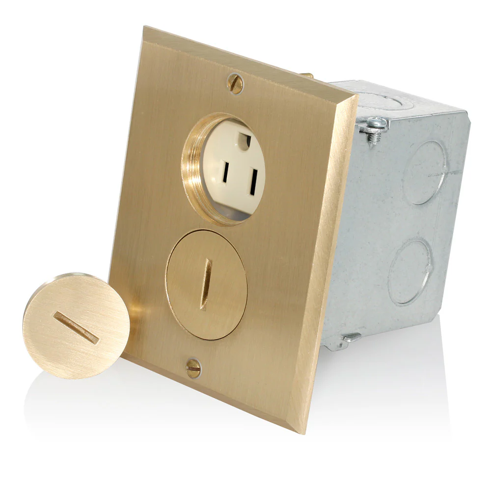 15-Amp, 125-Volt, Floor Mounting Duplex Receptacle, Straight Blade, Commercial Grade, Self Grounding, 25249 - Image 4