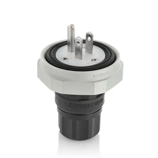 15 Amp, 125 Volt, NEMA 5-15P, 2P, 3W, Plug, Straight Blade, Industrial Grade, Grounding, Rhino-Hide - BLACK, LNR80-1E