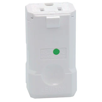 15 Amp, 125 Volt, NEMA 5-15R, 2P, 3W, Connector, Straight Blade, Hospital Grade, Grounding, Python, White, 8259-V