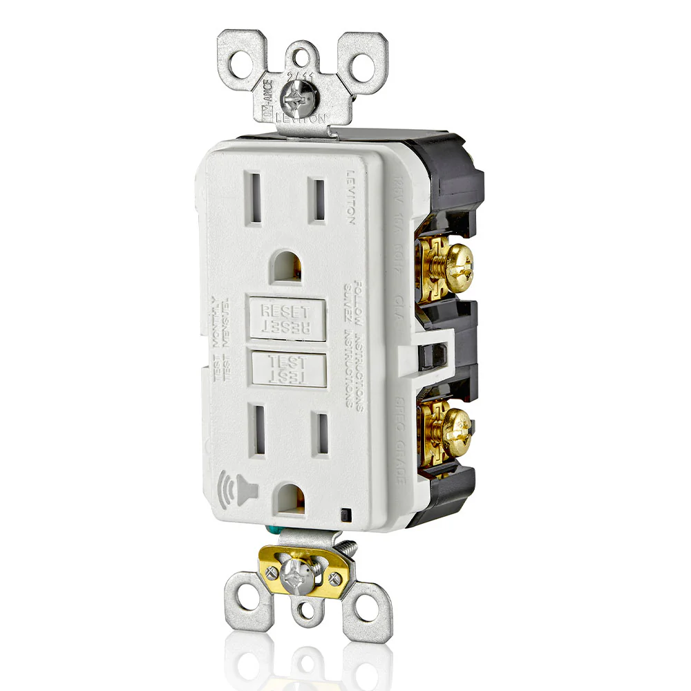 15 Amp, 125 Volt Receptacle/Outlet, 20 Amp Feed-Through, Tamper-Resistant, Self-test SmartlockPro GFCI with Audible Trip Alert, GFTA1 - Image 4