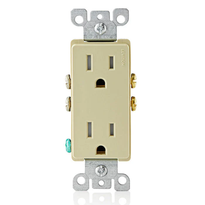 15-Amp 125-Volt, Tamper Resistant, Decora Duplex Receptacle, Straight Blade, Grounding, T5325 - Image 3
