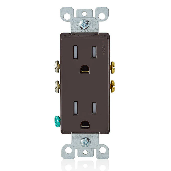 15-Amp 125-Volt, Tamper Resistant, Decora Duplex Receptacle, Straight Blade, Grounding, T5325 - Image 4