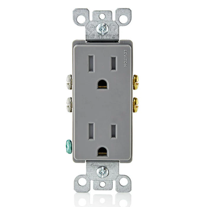 15-Amp 125-Volt, Tamper Resistant, Decora Duplex Receptacle, Straight Blade, Grounding, T5325 - Image 5