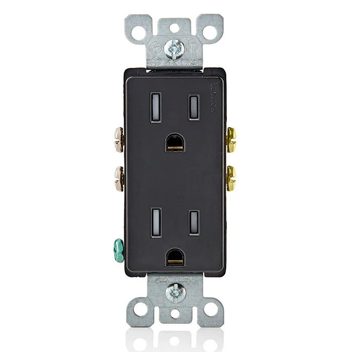 15-Amp 125-Volt, Tamper Resistant, Decora Duplex Receptacle, Straight Blade, Grounding, T5325 - Image 6