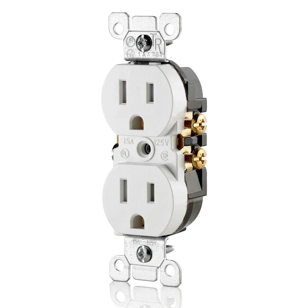 15 Amp 125 Volt Tamper Resistant Duplex Receptacle, 10 Pack, White, T5320-WMP - Image 2