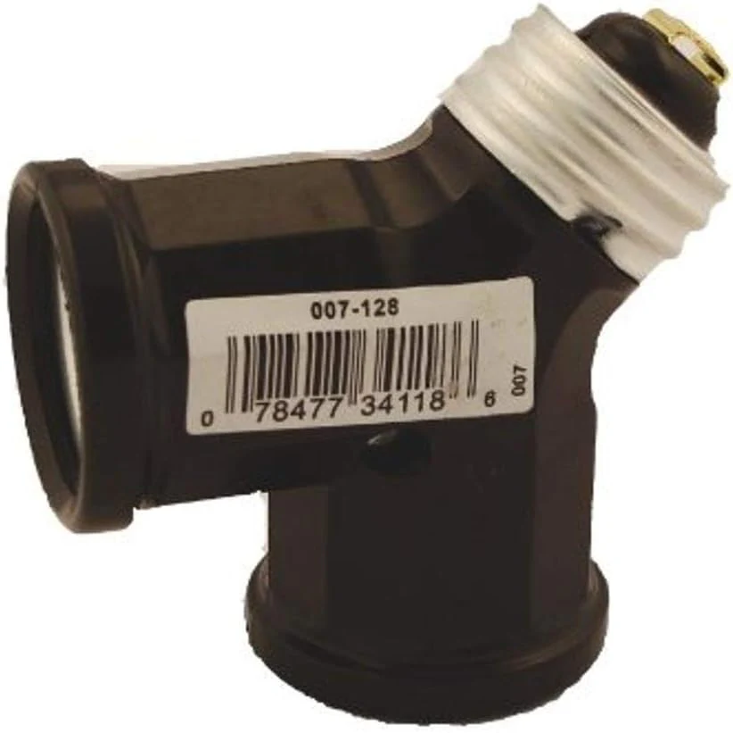 15 Amp, 660 Watt, 250 Volt, Twin Light Socket Adapter, Brown, 128