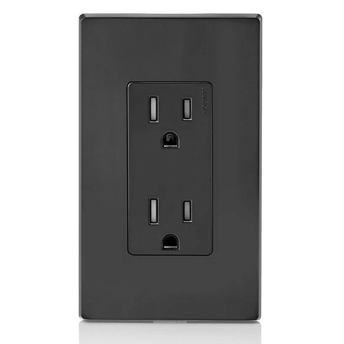 15 Amp Decora Tamper-Resistant Duplex Outlet/Receptacle, Grounding, Black, T5325-E - Image 3